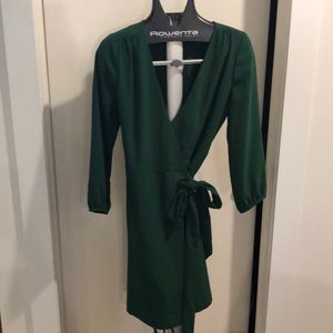 NEW Emerald green JCrew wrap dress. Size 8